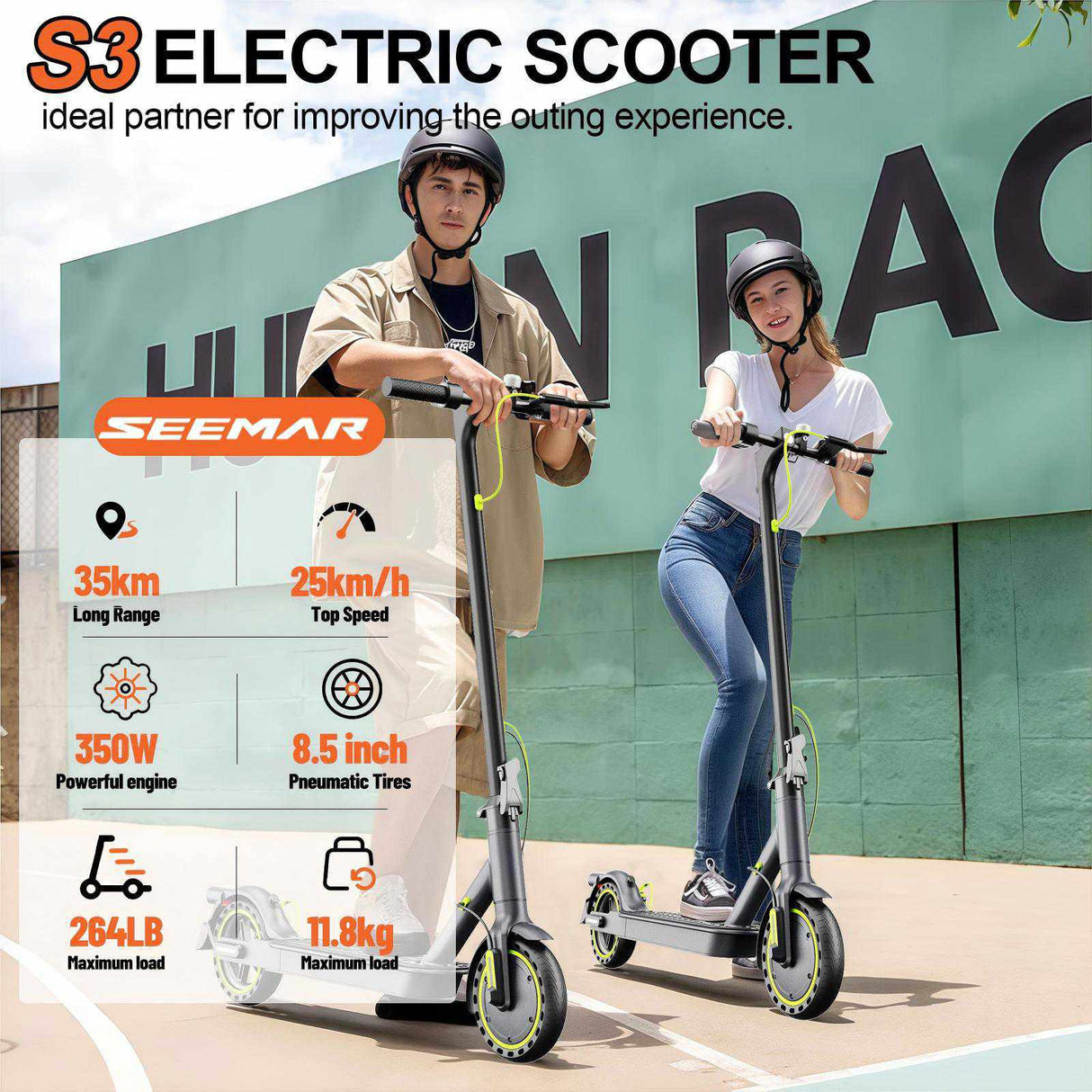 Electric Scooter, 30-35km Range, Ultra-Light Electric Scooters for Adults and Teens, 36V 7.8Ah Battery, 500W PeakMotor, App Control, 3 Speed Mode, T series Foldable E Scooter