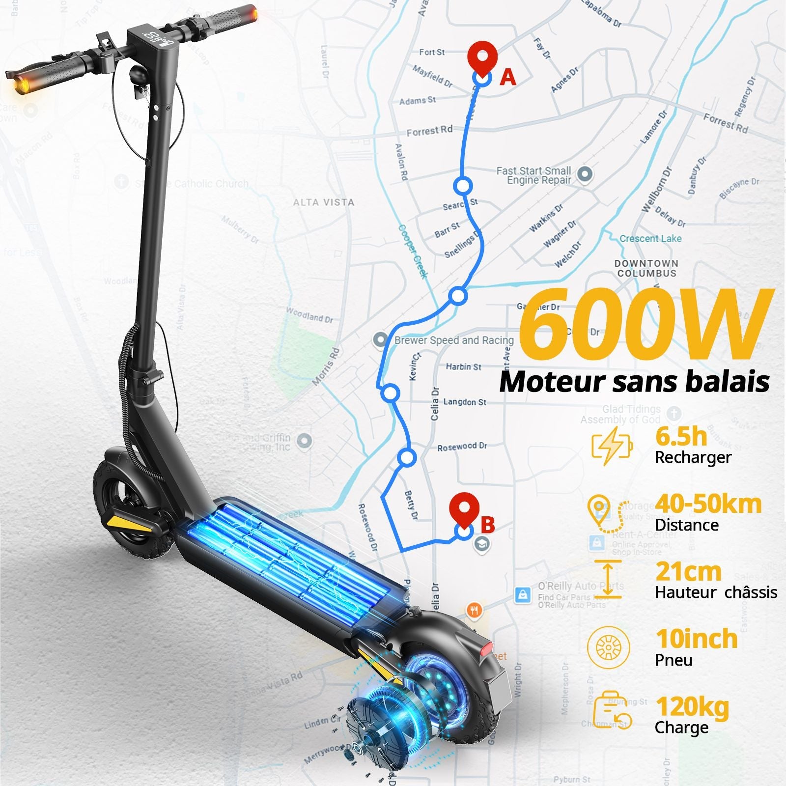 Todimart X1 600W Electric Scooter EU | 35km/h, 45km Range