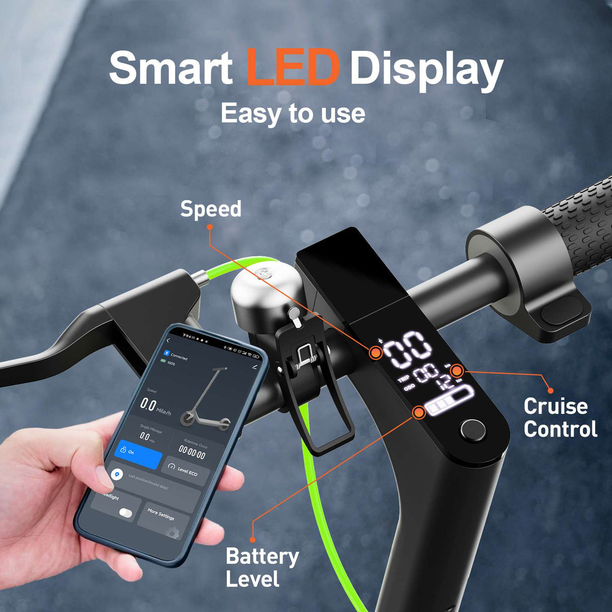 Electric Scooter, 30-35km Range, Ultra-Light Electric Scooters for Adults and Teens, 36V 7.8Ah Battery, 500W PeakMotor, App Control, 3 Speed Mode, T series Foldable E Scooter