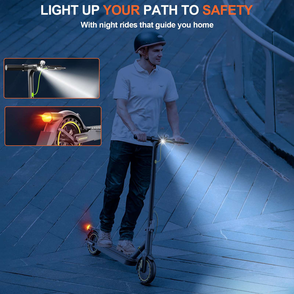 Electric Scooter, 30-35km Range, Ultra-Light Electric Scooters for Adults and Teens, 36V 7.8Ah Battery, 500W PeakMotor, App Control, 3 Speed Mode, T series Foldable E Scooter