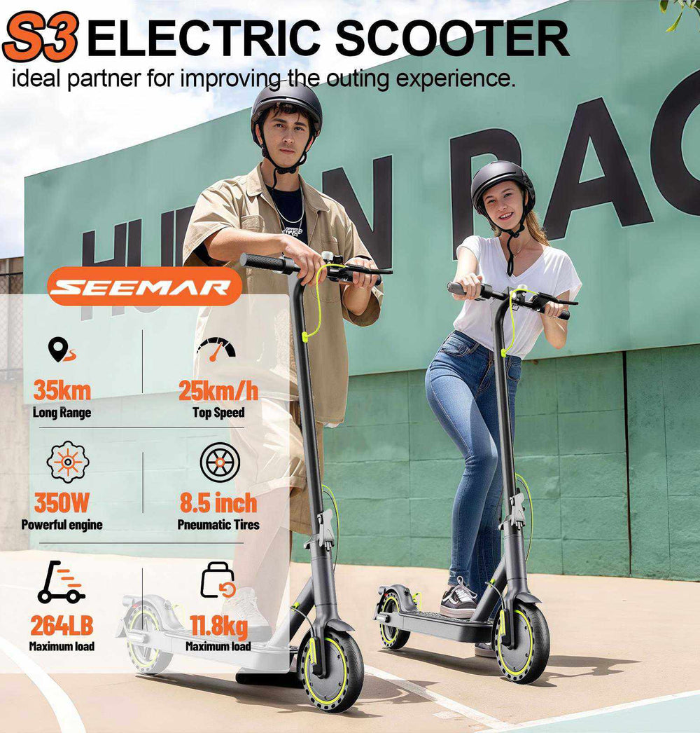 Electric Scooter, 30-35km Range, Ultra-Light Electric Scooters for Adults and Teens, 36V 7.8Ah Battery, 500W PeakMotor, App Control, 3 Speed Mode, T series Foldable E Scooter