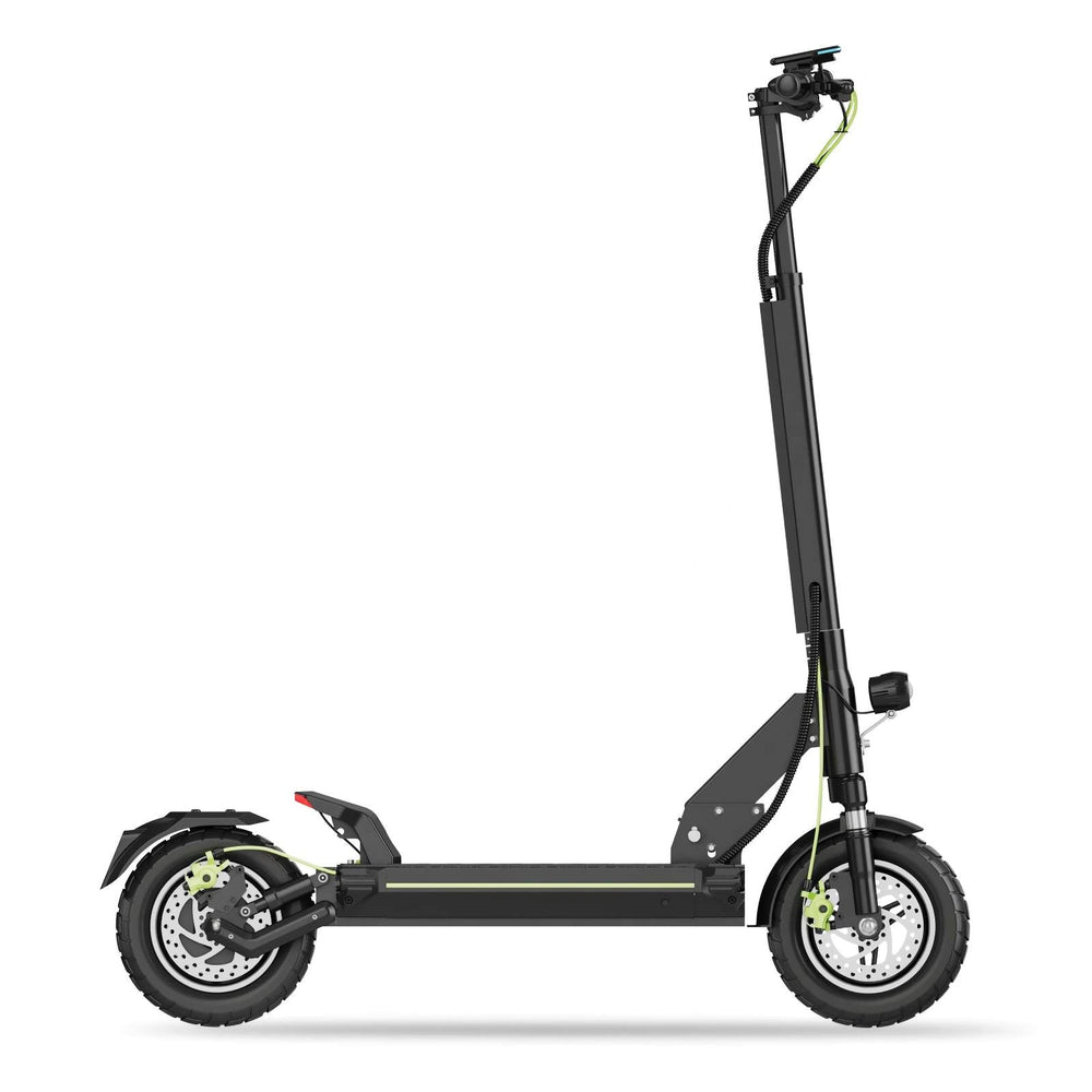 TODIMART electric scooter for adults with front suspension, air-filled tires, disc brakes and long-range commuting performance