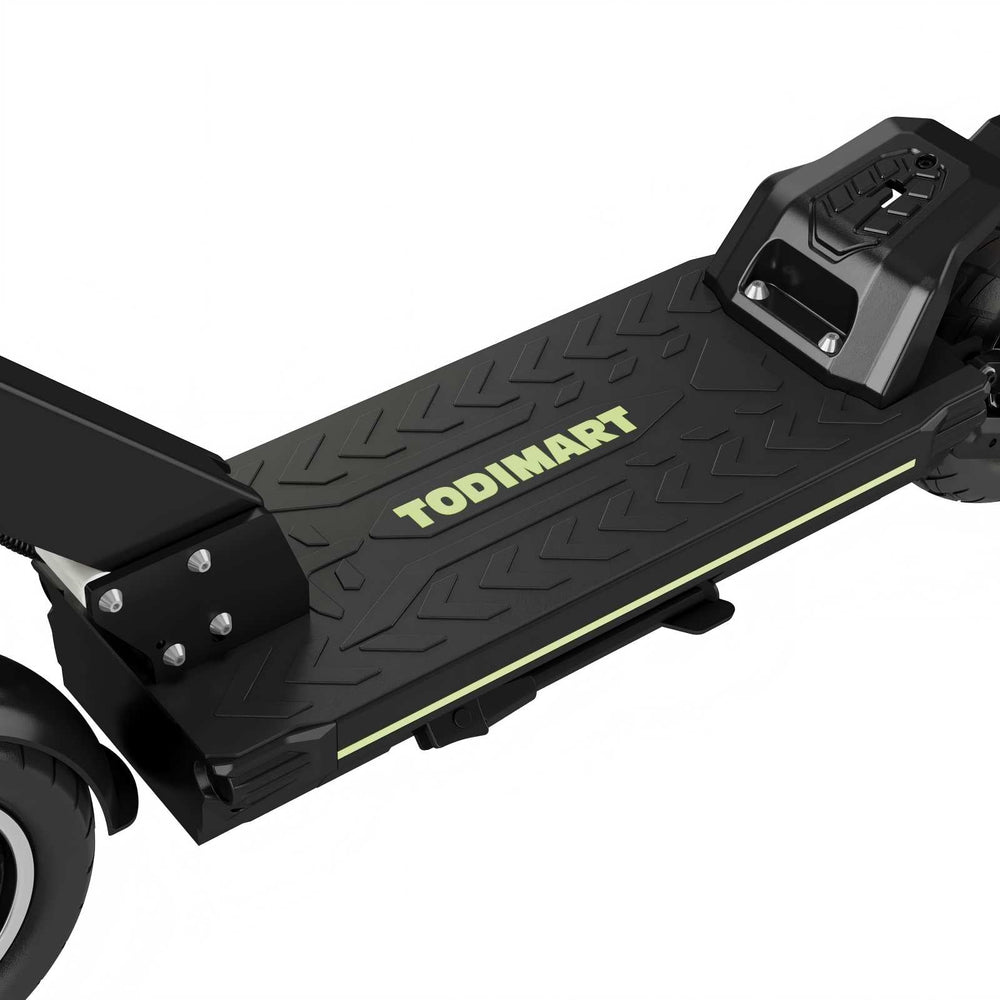 TODIMART electric scooter anti-slip deck with wide standing platform and textured rubber surface for secure and comfortable riding